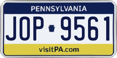 PA license plate JOP9561