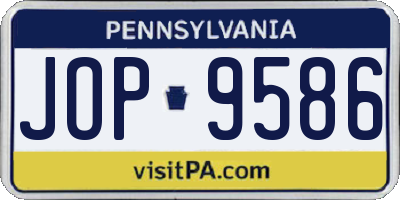 PA license plate JOP9586
