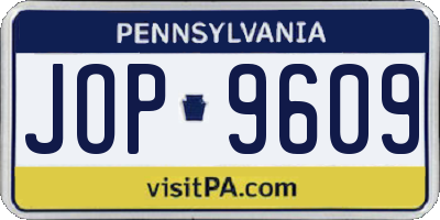 PA license plate JOP9609