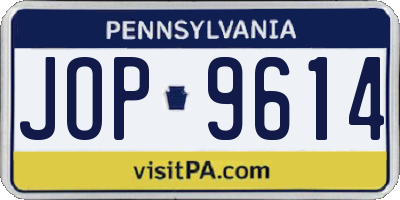 PA license plate JOP9614