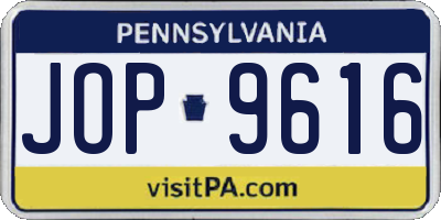 PA license plate JOP9616