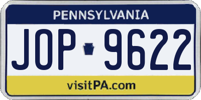 PA license plate JOP9622