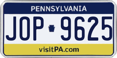 PA license plate JOP9625