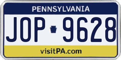 PA license plate JOP9628