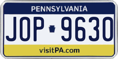 PA license plate JOP9630