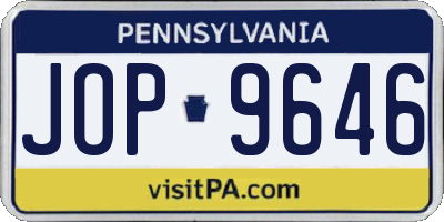 PA license plate JOP9646