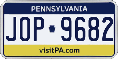 PA license plate JOP9682
