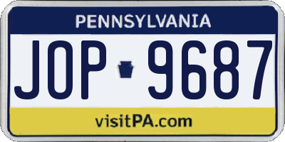 PA license plate JOP9687