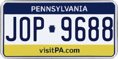 PA license plate JOP9688