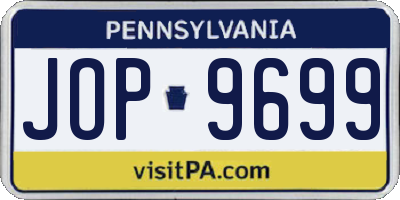 PA license plate JOP9699