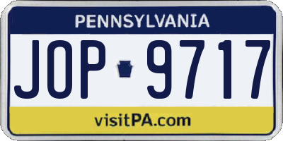 PA license plate JOP9717