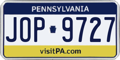 PA license plate JOP9727