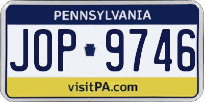 PA license plate JOP9746