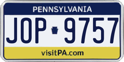 PA license plate JOP9757
