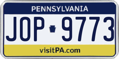 PA license plate JOP9773