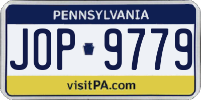 PA license plate JOP9779