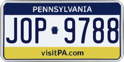 PA license plate JOP9788