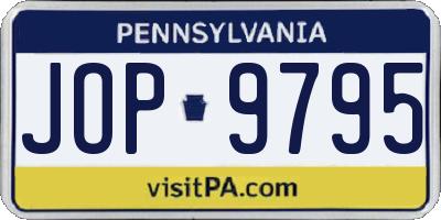 PA license plate JOP9795