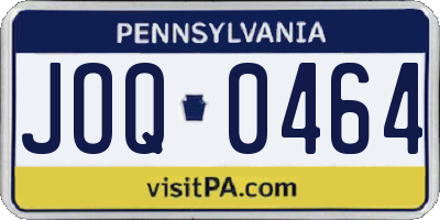 PA license plate JOQ0464