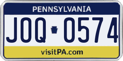 PA license plate JOQ0574