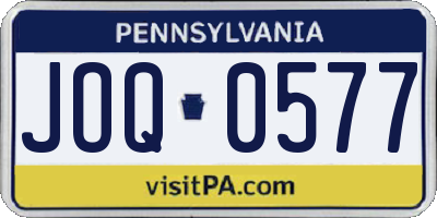 PA license plate JOQ0577