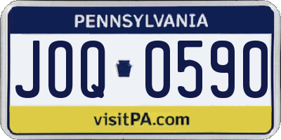 PA license plate JOQ0590