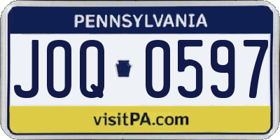 PA license plate JOQ0597