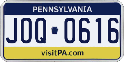 PA license plate JOQ0616
