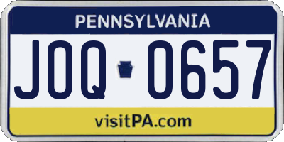 PA license plate JOQ0657
