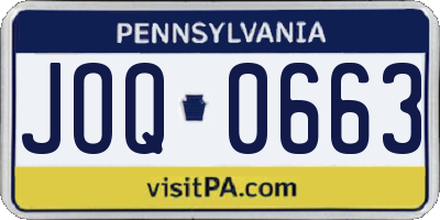 PA license plate JOQ0663