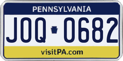 PA license plate JOQ0682