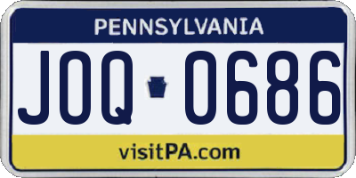 PA license plate JOQ0686