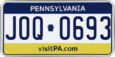 PA license plate JOQ0693