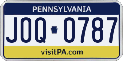 PA license plate JOQ0787