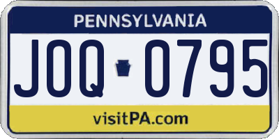 PA license plate JOQ0795