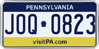 PA license plate JOQ0823
