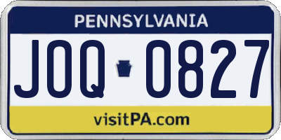 PA license plate JOQ0827