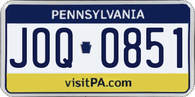PA license plate JOQ0851