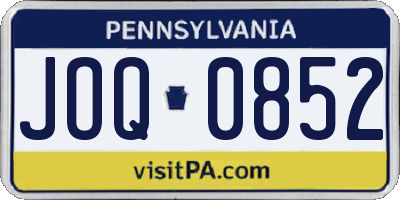 PA license plate JOQ0852