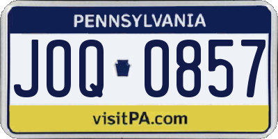 PA license plate JOQ0857