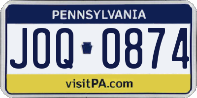 PA license plate JOQ0874