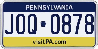 PA license plate JOQ0878