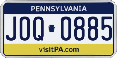 PA license plate JOQ0885