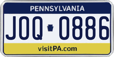 PA license plate JOQ0886