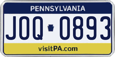 PA license plate JOQ0893