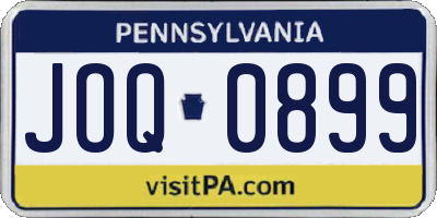 PA license plate JOQ0899