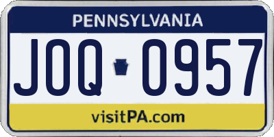 PA license plate JOQ0957