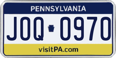 PA license plate JOQ0970