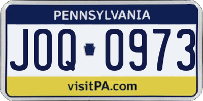 PA license plate JOQ0973