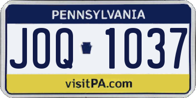 PA license plate JOQ1037